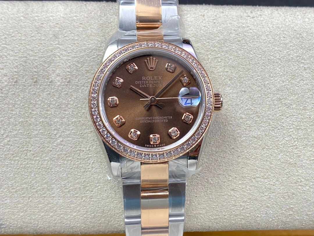 Rolex Datejust M278381RBR-0027 31MM EW Factory 1:1 Best Edition Replica Watch Brown Diamond Dial