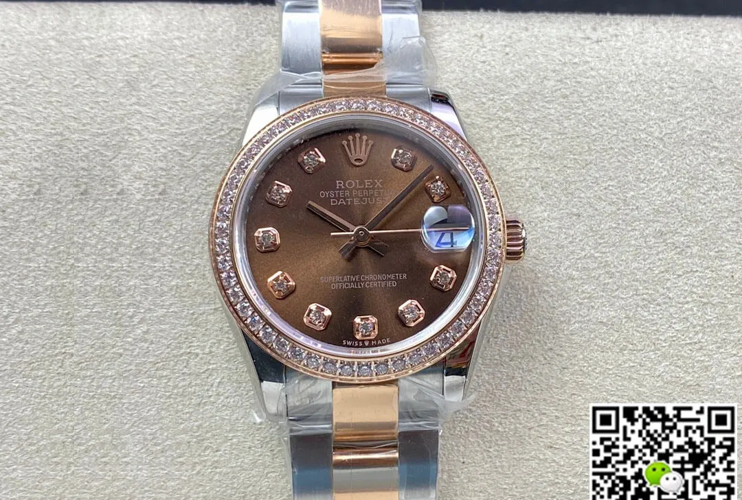 Rolex Datejust M278381RBR-0027 31MM EW Factory 1:1 Best Edition Replica Watch Brown Diamond Dial