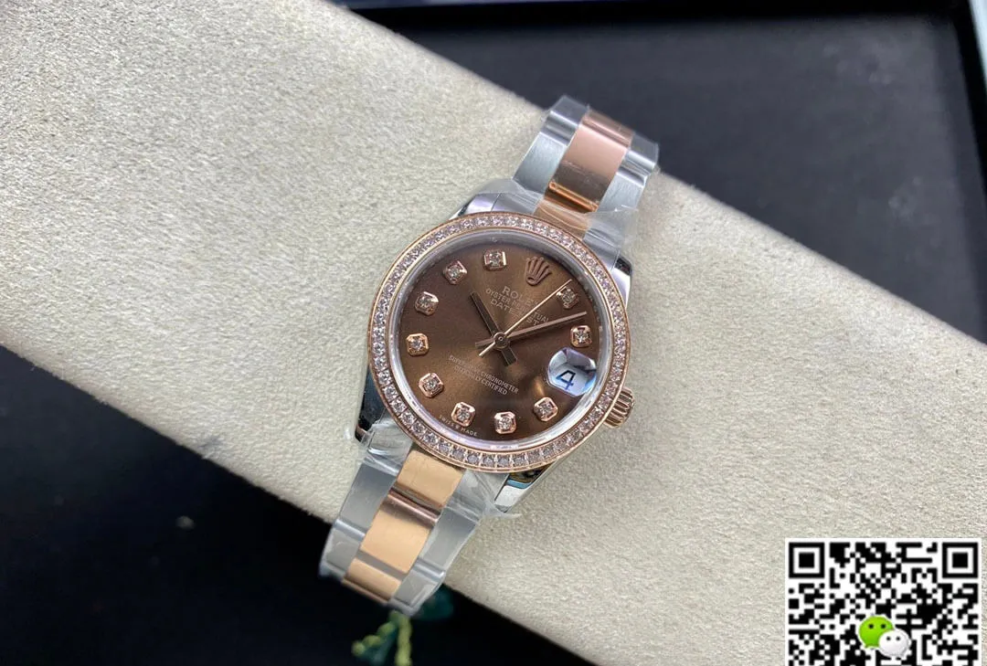 Rolex Datejust M278381RBR-0027 31MM EW Factory 1:1 Best Edition Replica Watch Brown Diamond Dial