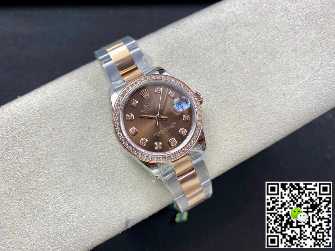 Rolex Datejust M278381RBR-0027 31MM EW Factory 1:1 Best Edition Replica Watch Brown Diamond Dial