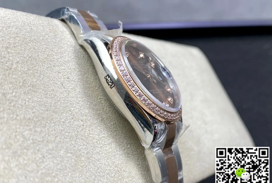 Rolex Datejust M278381RBR-0027 31MM EW Factory 1:1 Best Edition Replica Watch Brown Diamond Dial