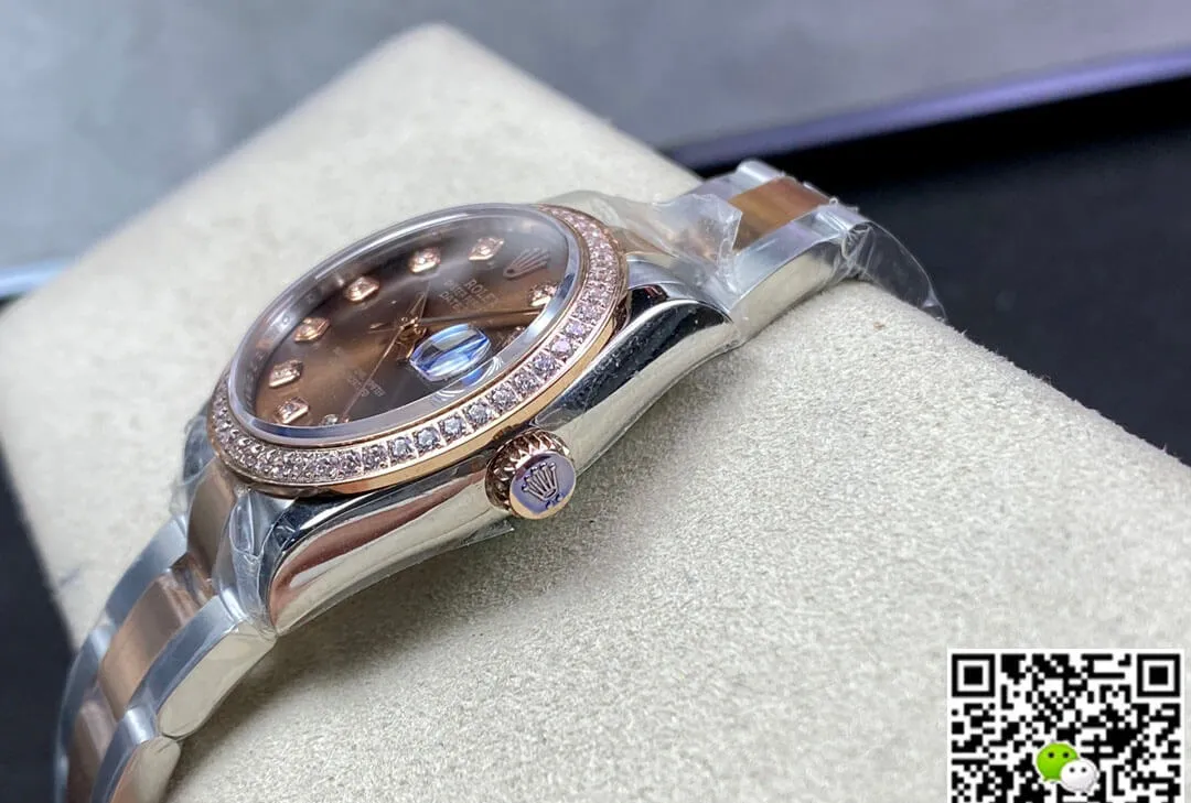 Rolex Datejust M278381RBR-0027 31MM EW Factory 1:1 Best Edition Replica Watch Brown Diamond Dial