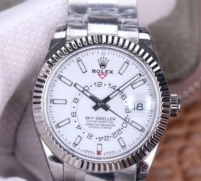 Rolex Sky Dweller M326934-0001 Noob Factory 1:1 Best Edition Replica Watch White Dial Swiss ETA9001
