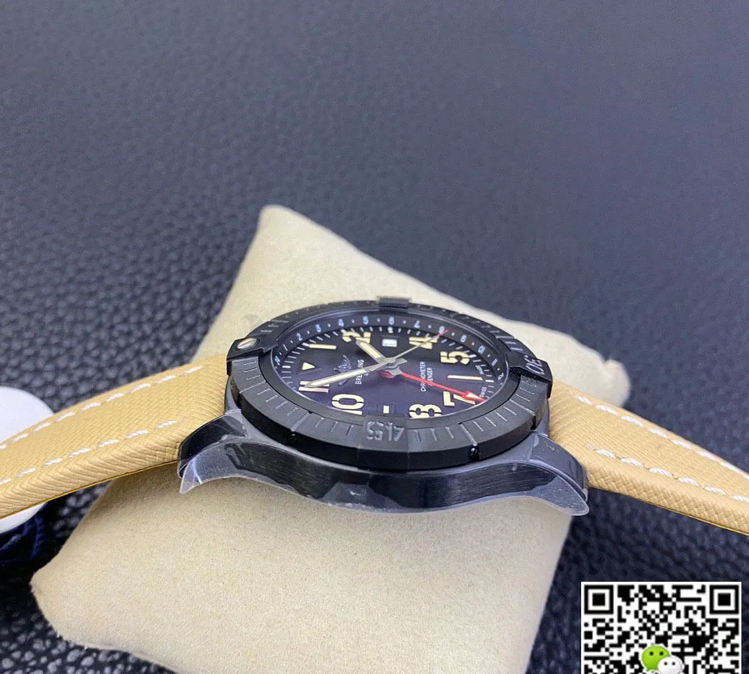 Breitling Avenger GMT 45 V32395101B1X1 GF Factory 1:1 Best Edition Replica Watch Black Titanium Case