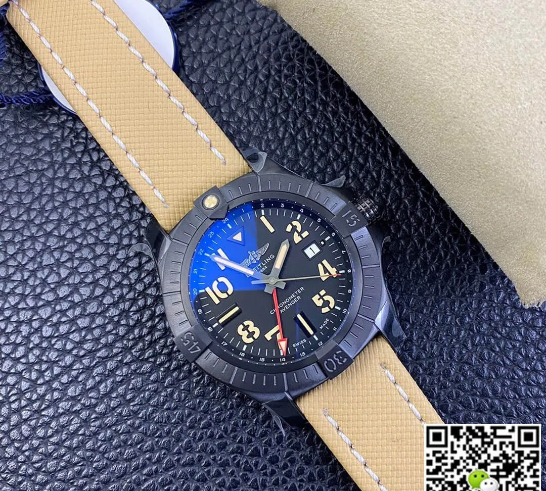 Breitling Avenger GMT 45 V32395101B1X1 GF Factory 1:1 Best Edition Replica Watch Black Titanium Case