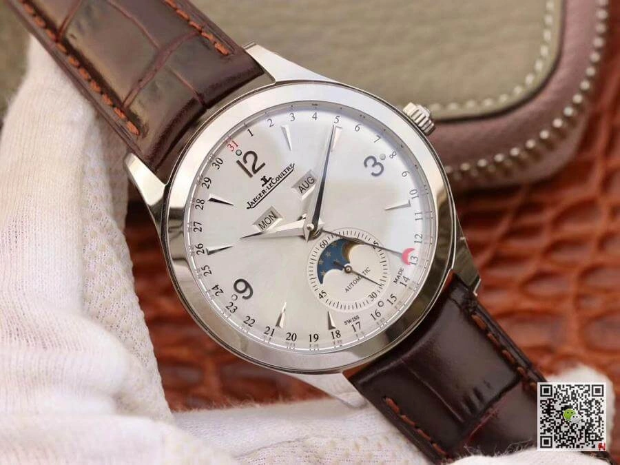 Jaeger-LeCoultre Master 1558420 OM factory 1:1 Best Edition Replica Watch Swiss ETA866 Brown Strap