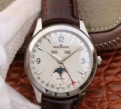 Jaeger-LeCoultre Master 1558420 OM factory 1:1 Best Edition Replica Watch Swiss ETA866 Brown Strap