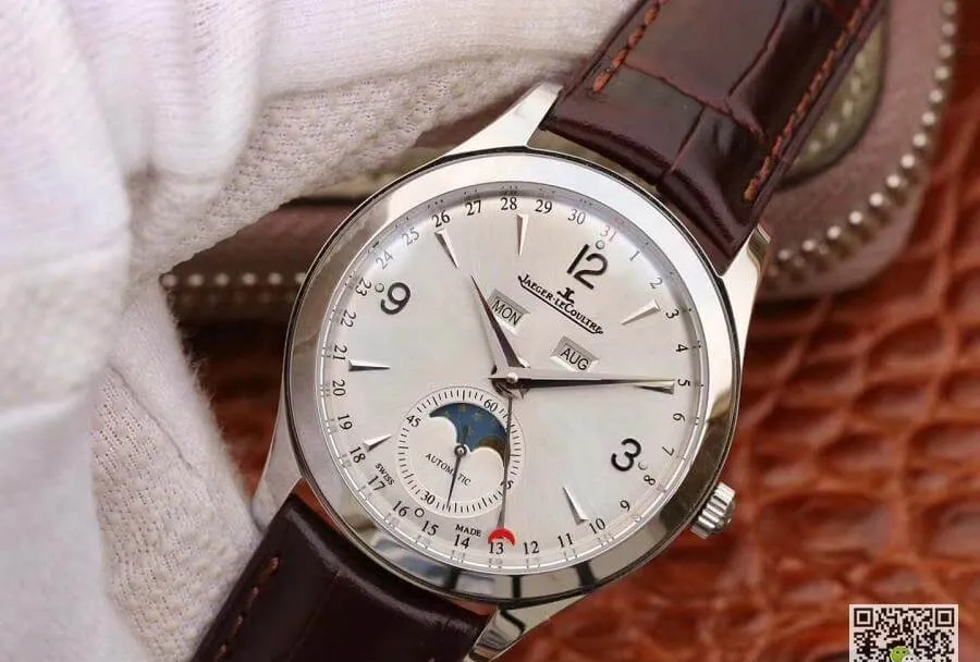 Jaeger-LeCoultre Master 1558420 OM factory 1:1 Best Edition Replica Watch Swiss ETA866 Brown Strap