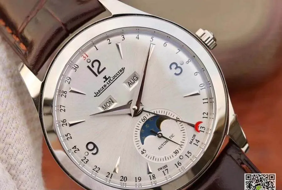 Jaeger-LeCoultre Master 1558420 OM factory 1:1 Best Edition Replica Watch Swiss ETA866 Brown Strap