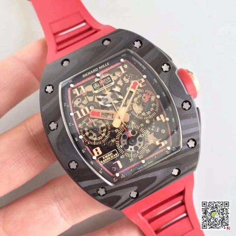 Richard Mille RM011 Black Forged Carbon Case 1:1 Best Edition Replica Watch Swiss ETA7750