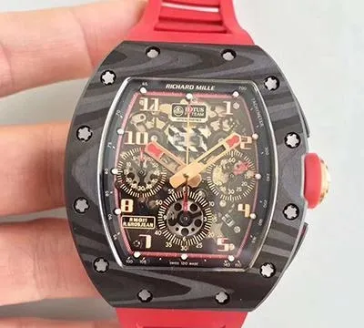 Richard Mille RM011 Black Forged Carbon Case 1:1 Best Edition Replica Watch Swiss ETA7750