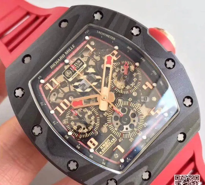 Richard Mille RM011 Black Forged Carbon Case 1:1 Best Edition Replica Watch Swiss ETA7750