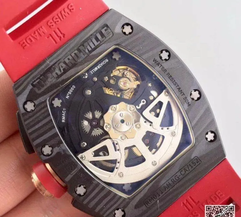 Richard Mille RM011 Black Forged Carbon Case 1:1 Best Edition Replica Watch Swiss ETA7750