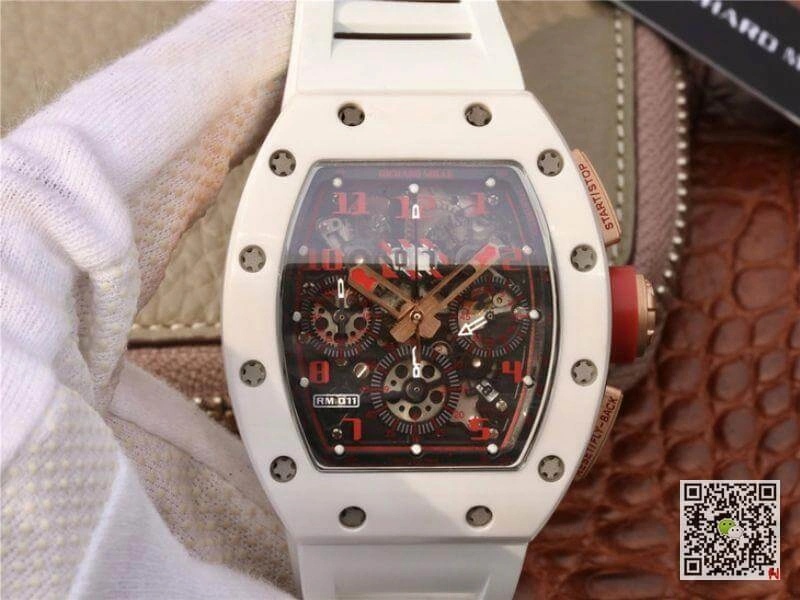Richard Mille RM011 KV Factory 1:1 Best Edition Replica Watch Swiss ETA7750 Red Hour Mark