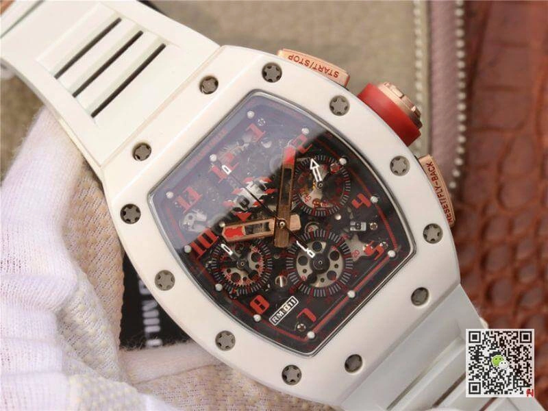 Richard Mille RM011 KV Factory 1:1 Best Edition Replica Watch Swiss ETA7750 Red Hour Mark