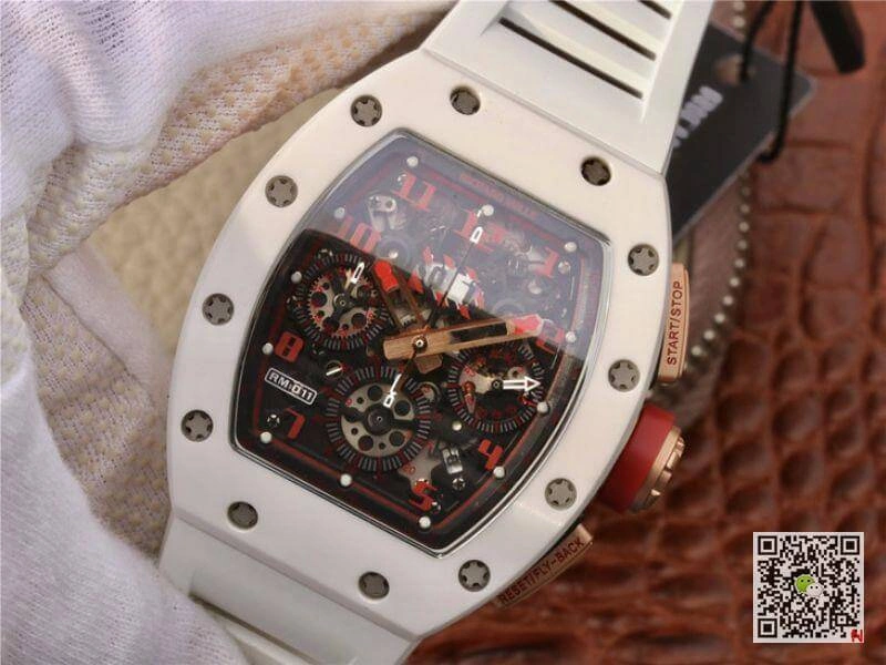 Richard Mille RM011 KV Factory 1:1 Best Edition Replica Watch Swiss ETA7750 Red Hour Mark