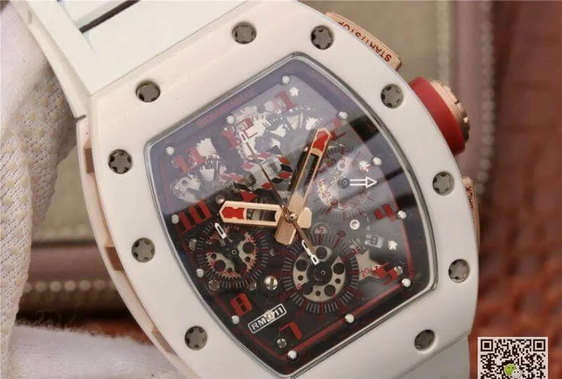 Richard Mille RM011 KV Factory 1:1 Best Edition Replica Watch Swiss ETA7750 Red Hour Mark