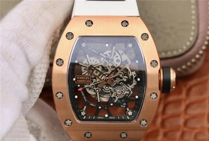 Richard Mille RM035 Americas KV Factory 1:1 Best Edition Replica Watch White Rubber Strap