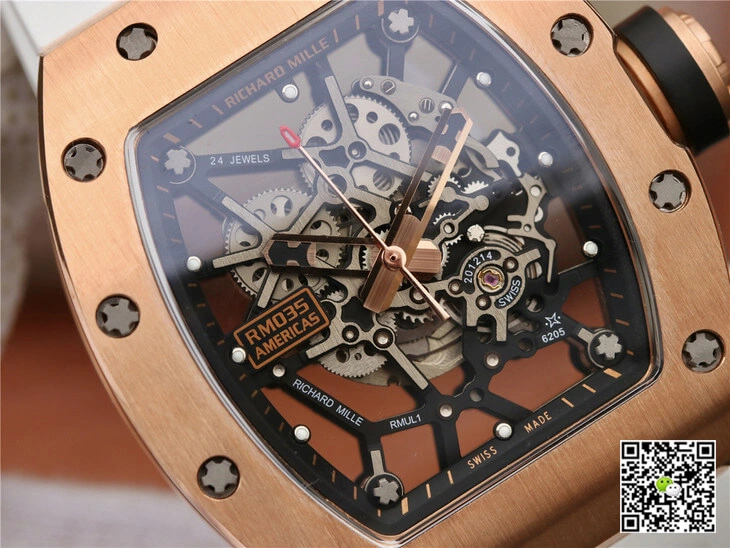 Richard Mille RM035 Americas KV Factory 1:1 Best Edition Replica Watch White Rubber Strap