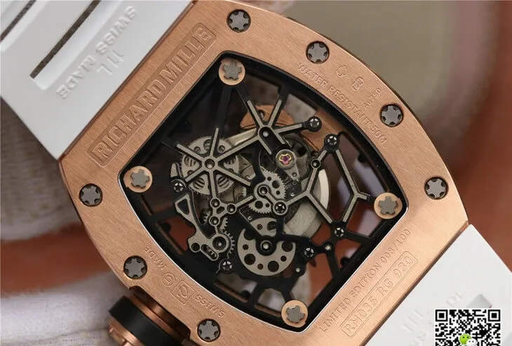 Richard Mille RM035 Americas KV Factory 1:1 Best Edition Replica Watch White Rubber Strap