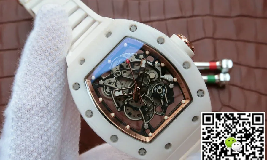 Richard Mille RM055 KV Factory 1:1 Best Edition Replica Watch White Ceramic Skeleton Dial