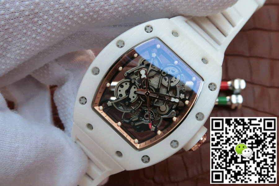 Richard Mille RM055 KV Factory 1:1 Best Edition Replica Watch White Ceramic Skeleton Dial