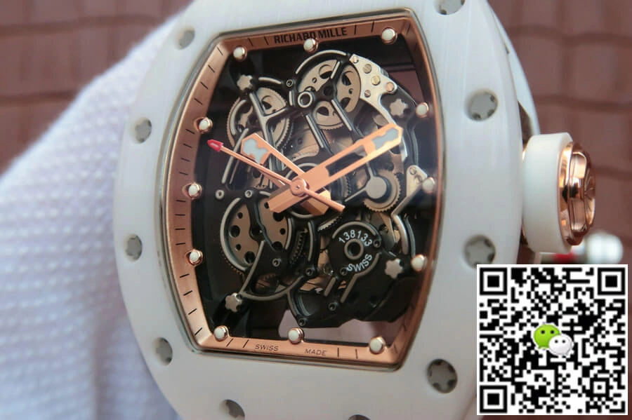 Richard Mille RM055 KV Factory 1:1 Best Edition Replica Watch White Ceramic Skeleton Dial