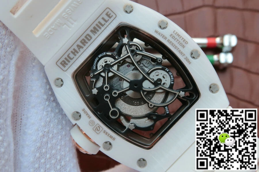 Richard Mille RM055 KV Factory 1:1 Best Edition Replica Watch White Ceramic Skeleton Dial