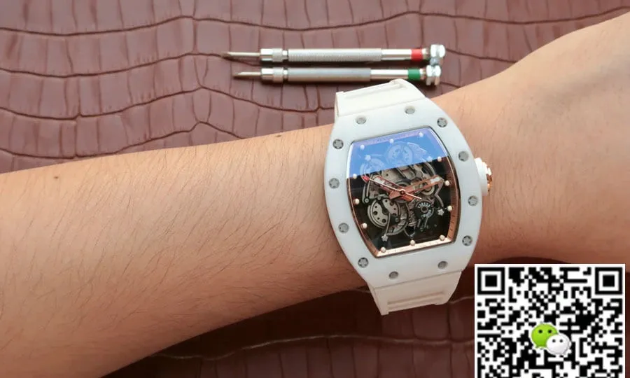 Richard Mille RM055 KV Factory 1:1 Best Edition Replica Watch White Ceramic Skeleton Dial