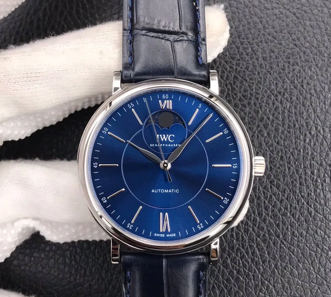 IWC Portofino Moon Phase IW459402 MKS Factory 1:1 Best Edition Replica Watch Blue Leather Strap