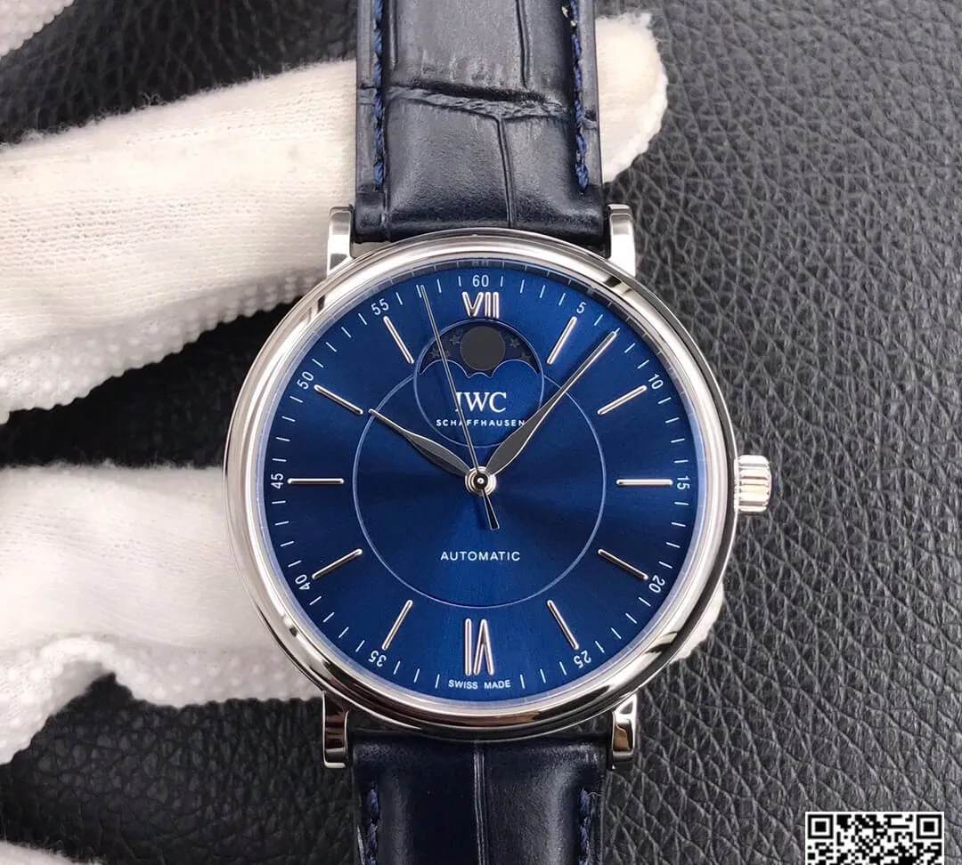IWC Portofino Moon Phase IW459402 MKS Factory 1:1 Best Edition Replica Watch Blue Leather Strap