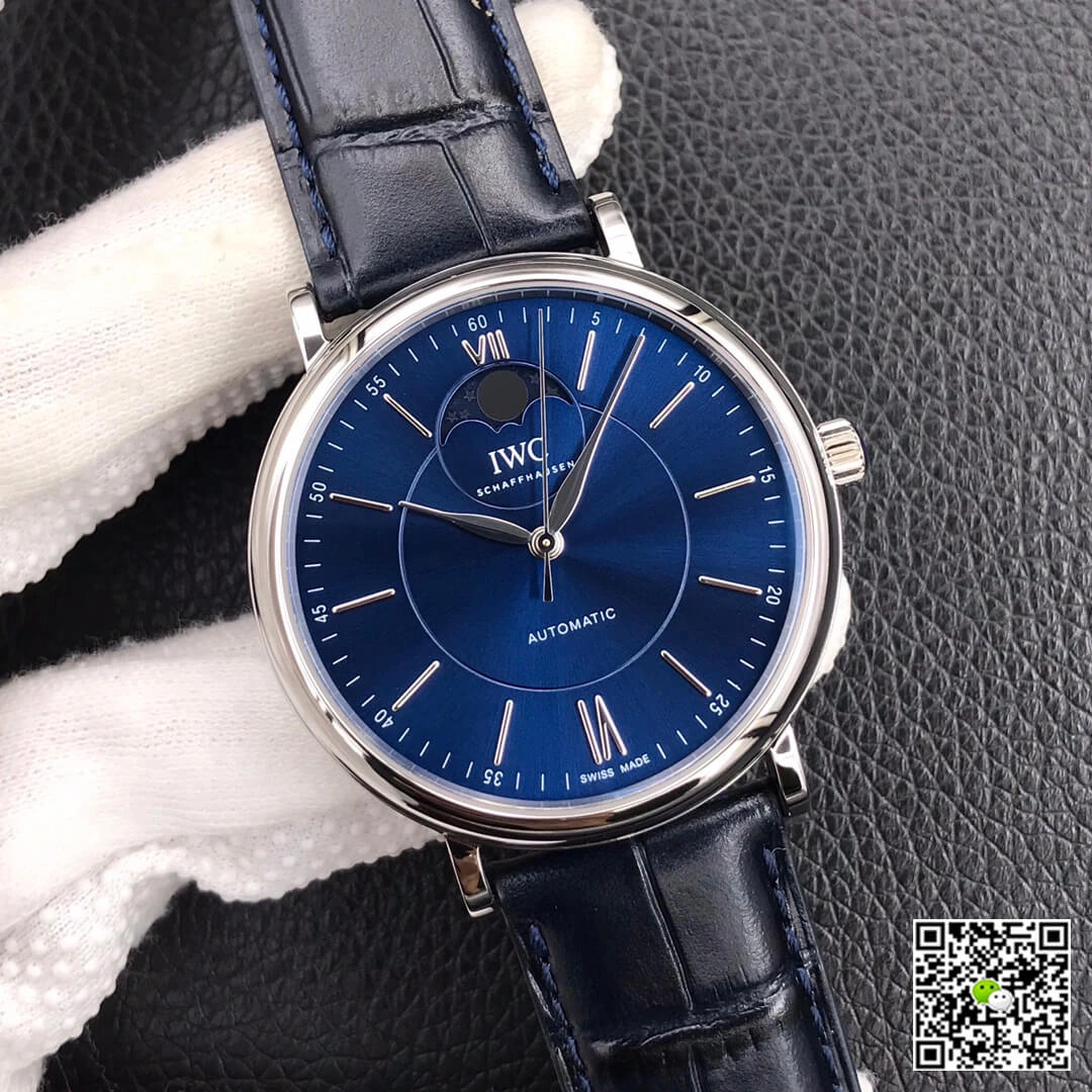 IWC Portofino Moon Phase IW459402 MKS Factory 1:1 Best Edition Replica Watch Blue Leather Strap