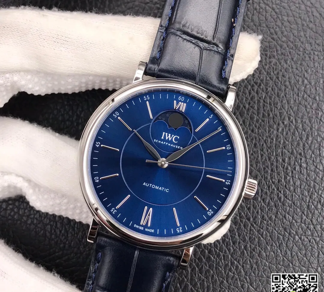 IWC Portofino Moon Phase IW459402 MKS Factory 1:1 Best Edition Replica Watch Blue Leather Strap