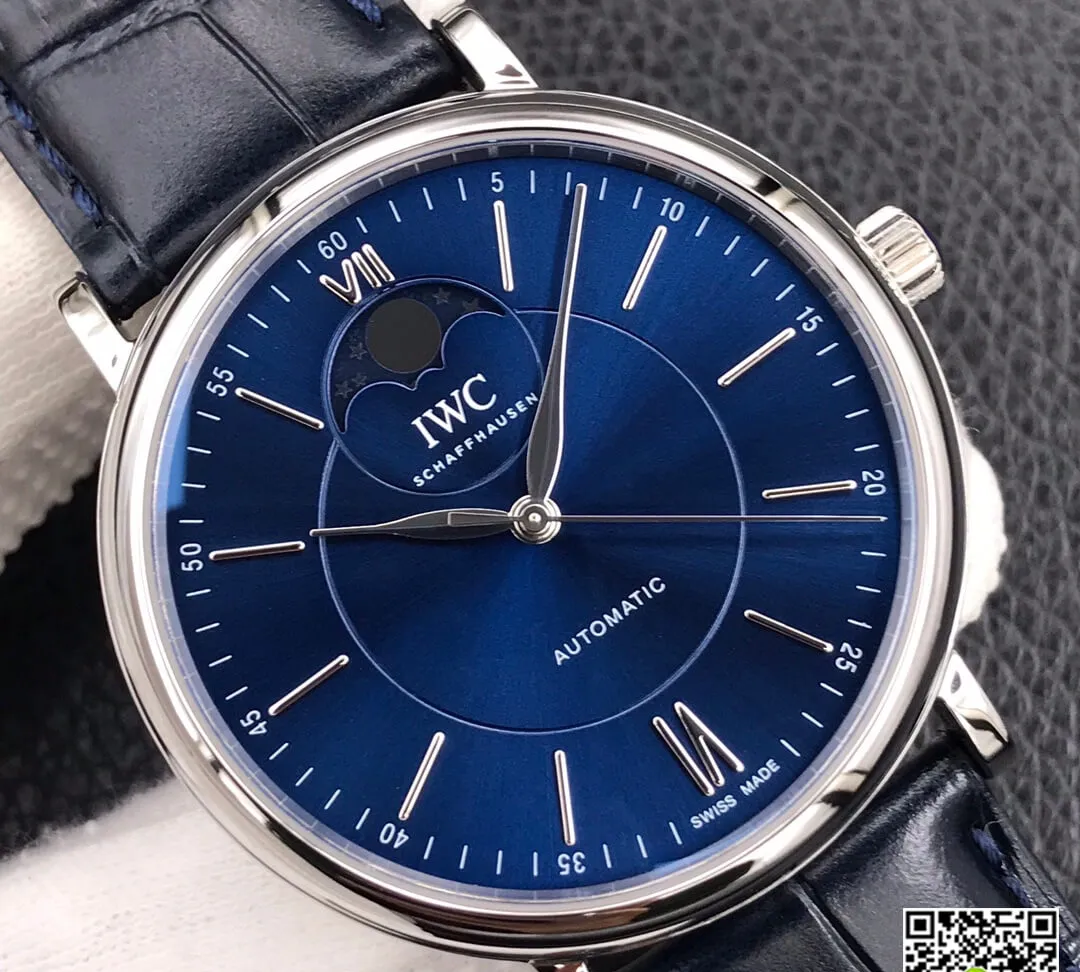IWC Portofino Moon Phase IW459402 MKS Factory 1:1 Best Edition Replica Watch Blue Leather Strap