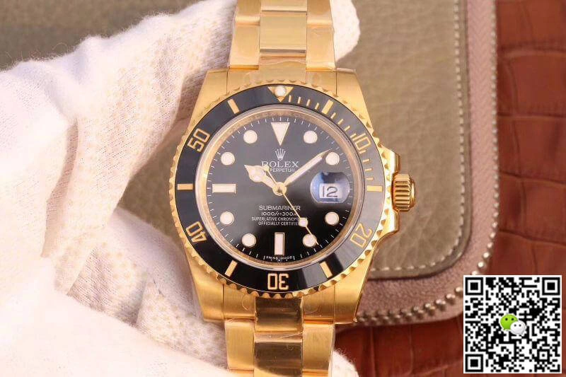Rolex Submariner 116618LN VR Factory Black Dial 1:1 Best Edition Replica Watch Swiss ETA2836 Gold Wrapped