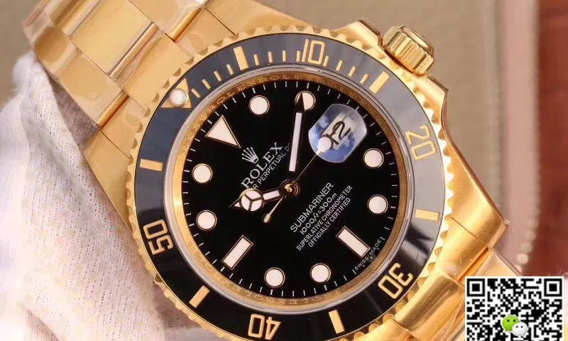 Rolex Submariner 116618LN VR Factory Black Dial 1:1 Best Edition Replica Watch Swiss ETA2836 Gold Wrapped