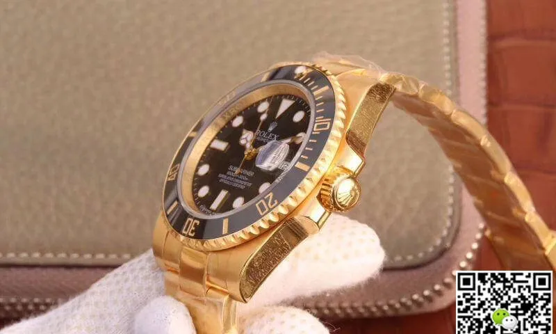 Rolex Submariner 116618LN VR Factory Black Dial 1:1 Best Edition Replica Watch Swiss ETA2836 Gold Wrapped