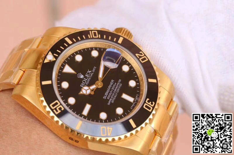 Rolex Submariner 116618LN VR Factory Black Dial 1:1 Best Edition Replica Watch Swiss ETA2836 Gold Wrapped