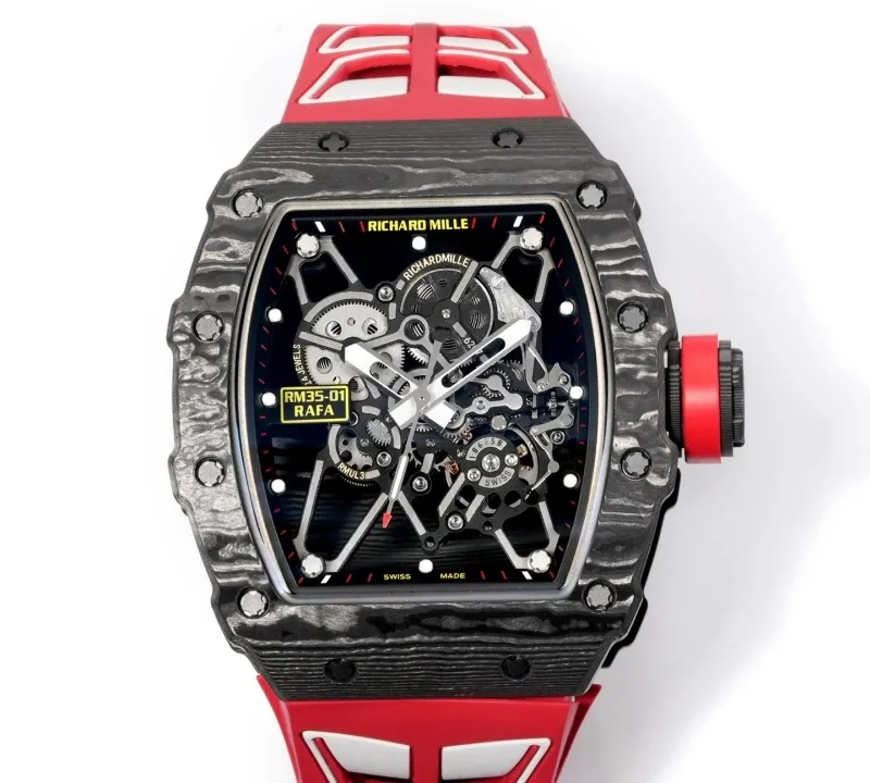 NEW Factory Richard Mille RM35-01 Red strap 1:1 Best Edition Replica Watch