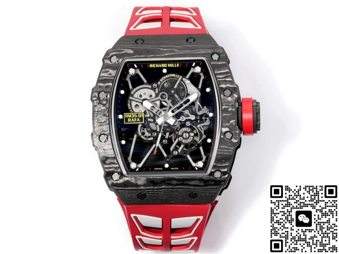 NEW Factory Richard Mille RM35-01 Red strap 1:1 Best Edition Replica Watch
