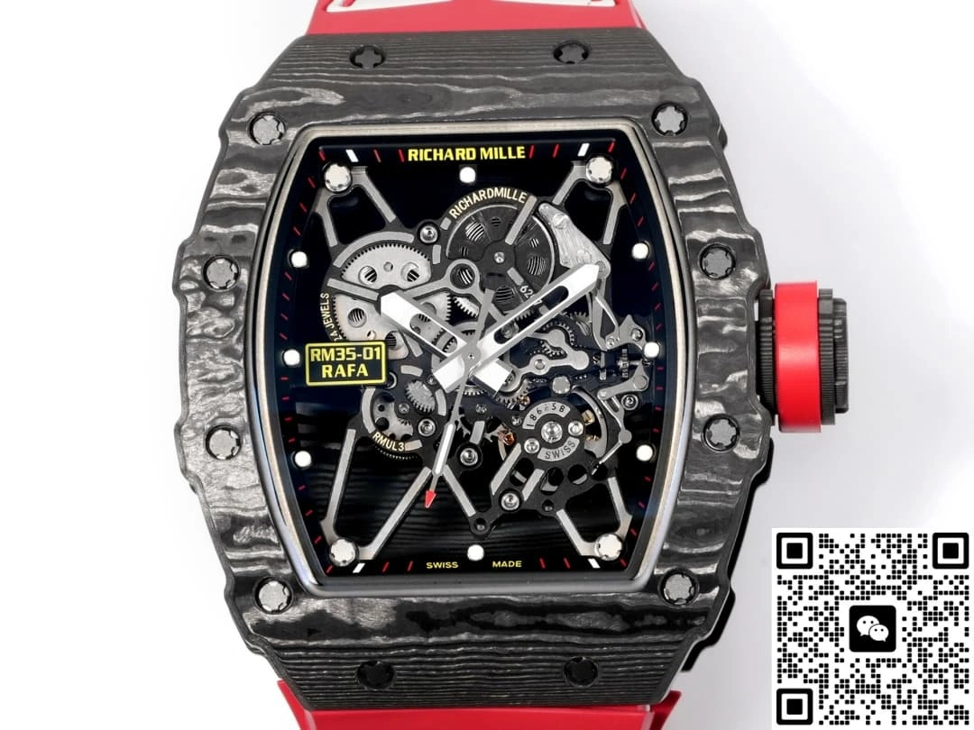 NEW Factory Richard Mille RM35-01 Red strap 1:1 Best Edition Replica Watch