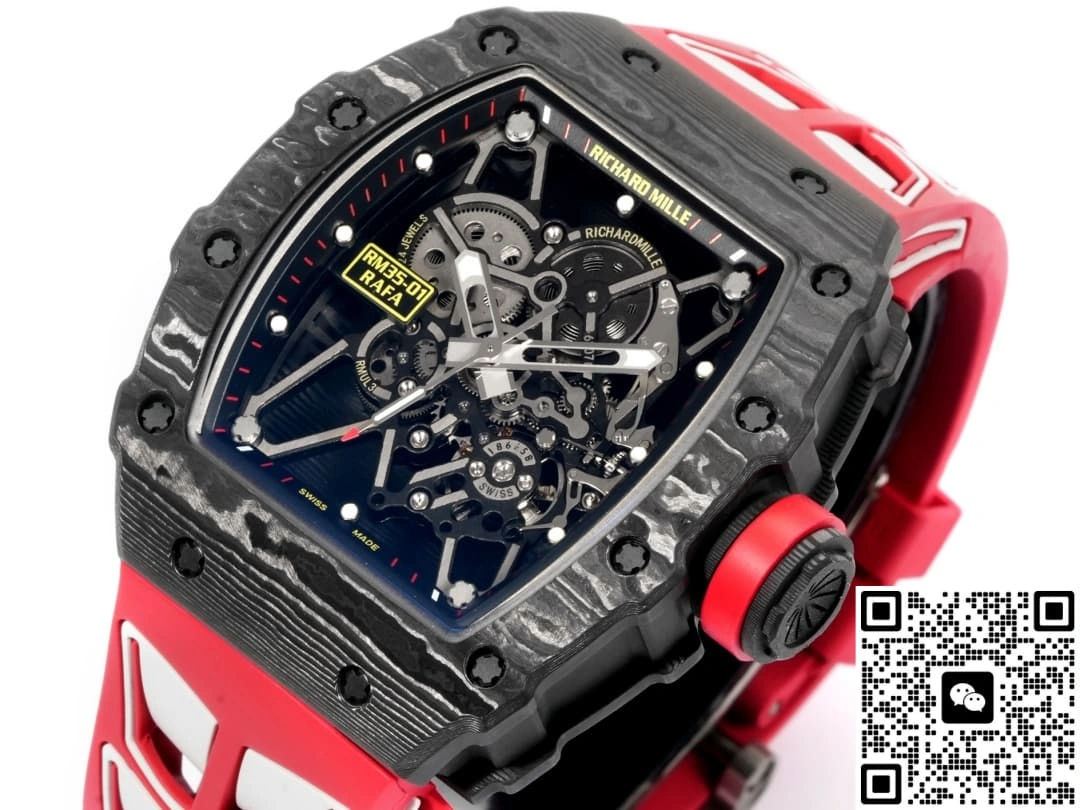NEW Factory Richard Mille RM35-01 Red strap 1:1 Best Edition Replica Watch