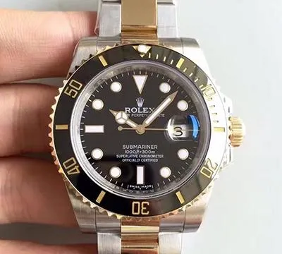 Rolex Submariner Date 116613LN Noob Factory Black Dial 1:1 Best Edition Replica Watch Swiss ETA3135 Gold Wrapped