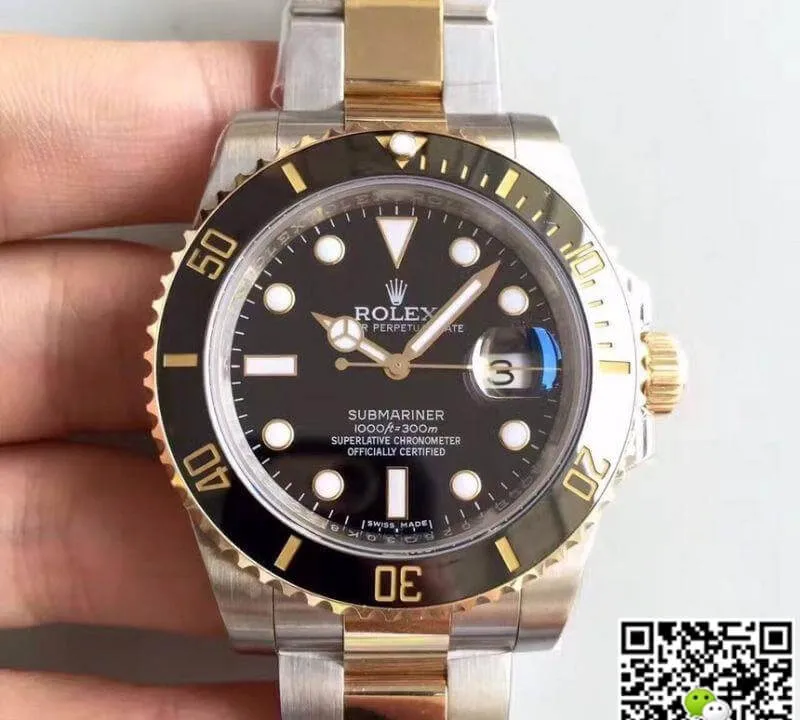 Rolex Submariner Date 116613LN Noob Factory Black Dial 1:1 Best Edition Replica Watch Swiss ETA3135 Gold Wrapped