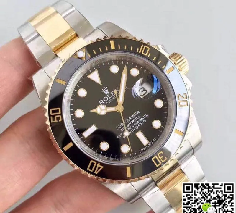 Rolex Submariner Date 116613LN Noob Factory Black Dial 1:1 Best Edition Replica Watch Swiss ETA3135 Gold Wrapped