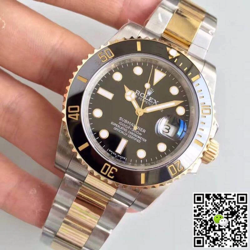 Rolex Submariner Date 116613LN Noob Factory Black Dial 1:1 Best Edition Replica Watch Swiss ETA3135 Gold Wrapped