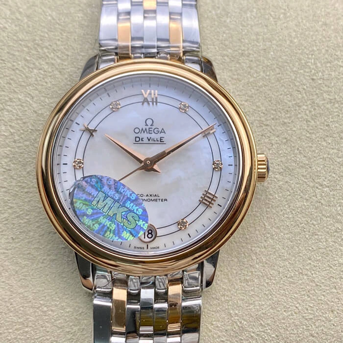 Omega De Ville MKS Factory 1:1 Best Edition Replica Watch White Diamond Dial