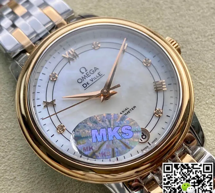 Omega De Ville MKS Factory 1:1 Best Edition Replica Watch White Diamond Dial