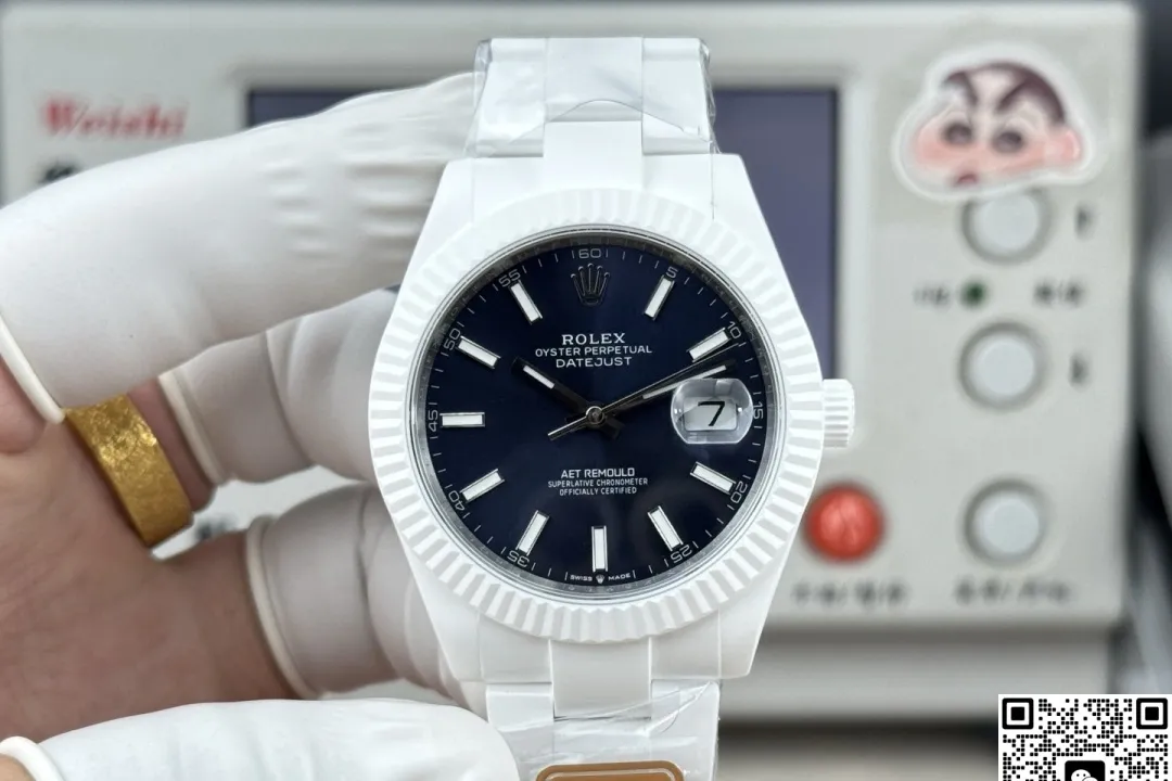 PPM Factory Rolex Datejust White Ceramic 1:1 Best Edition Replica Watch