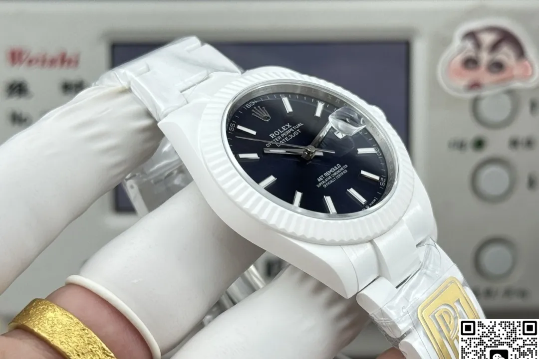 PPM Factory Rolex Datejust White Ceramic 1:1 Best Edition Replica Watch